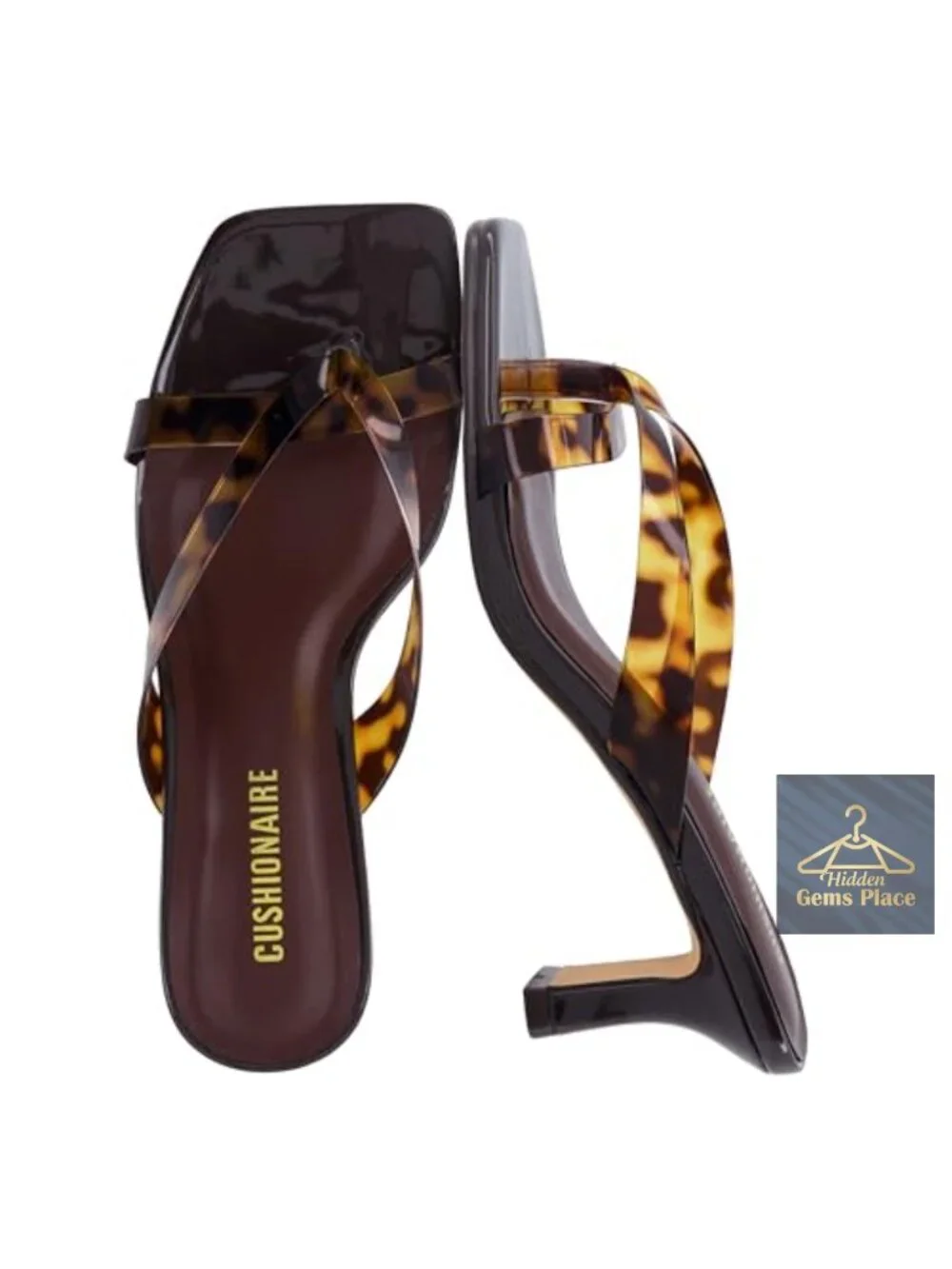 Clear Jelly Kitten Heel Sandals, Cushioned Footbed Slide